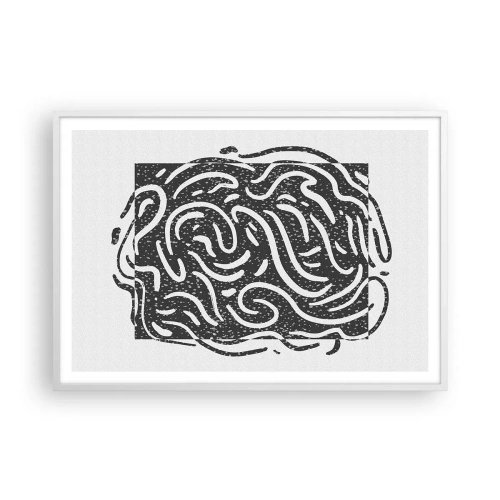 Poster in white frmae - Abstract: Dance of Joy - 100x70 cm