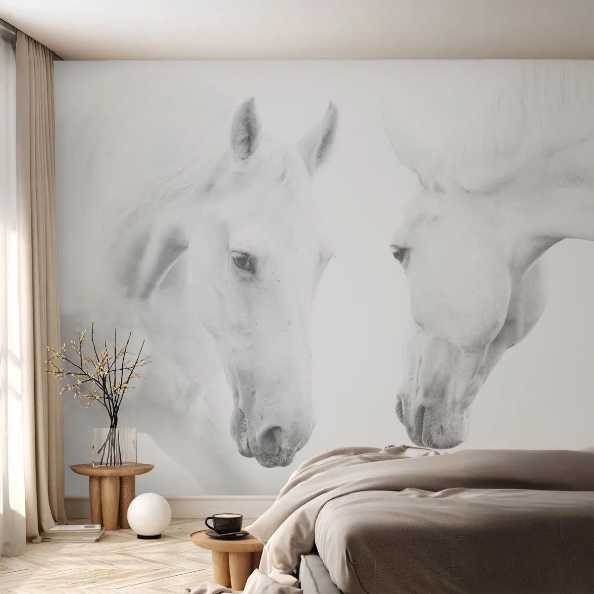 Photo Wallpaper Premium Canvas - Is this friendship…? - Horses, Nature, Animals - 500x350 cm