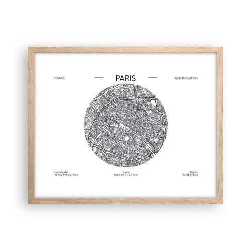 Poster in light oak frame - Anatomy of Paris - 50x40 cm