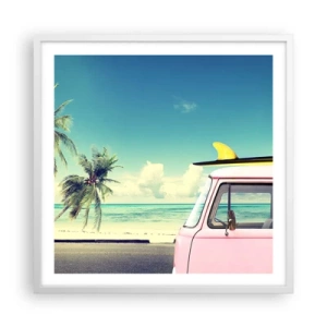 Poster in white frmae - Holiday Time - 60x60 cm