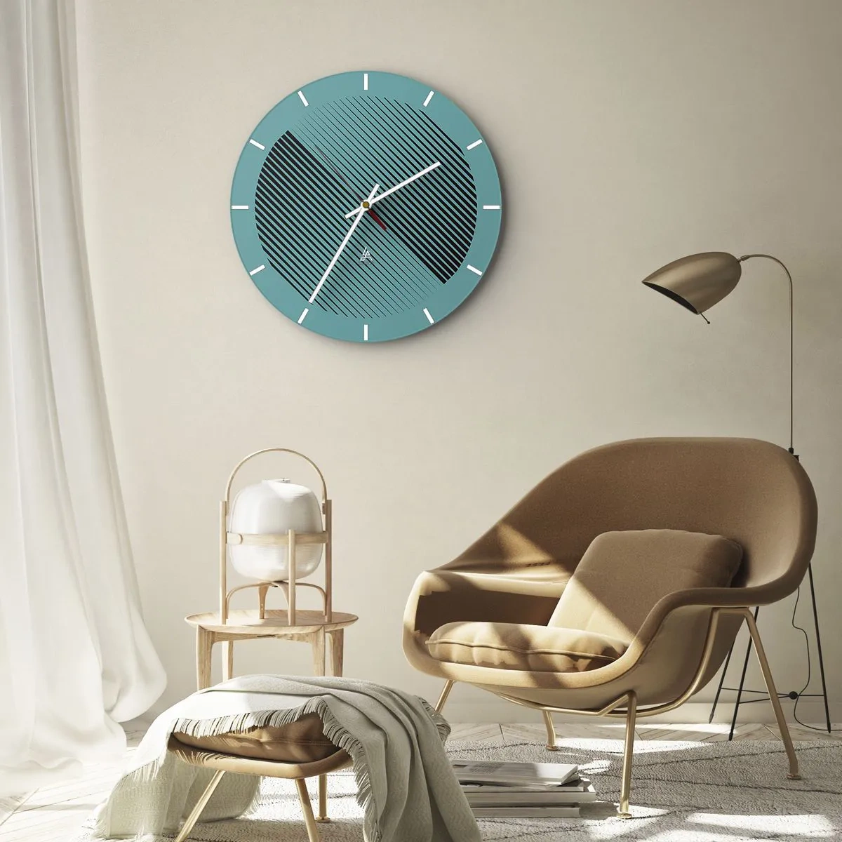 Wall clock - Clock on glass - Circle - Geometrical Variation - 40x40 cm