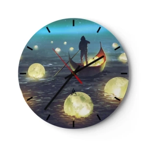 Wall clock - Clock on glass - Things that Philosophers Did Not Dream About - 40x40 cm