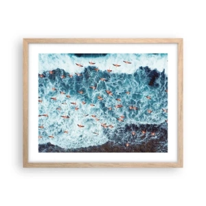 Poster in light oak frame - Seaside Parade - 50x40 cm