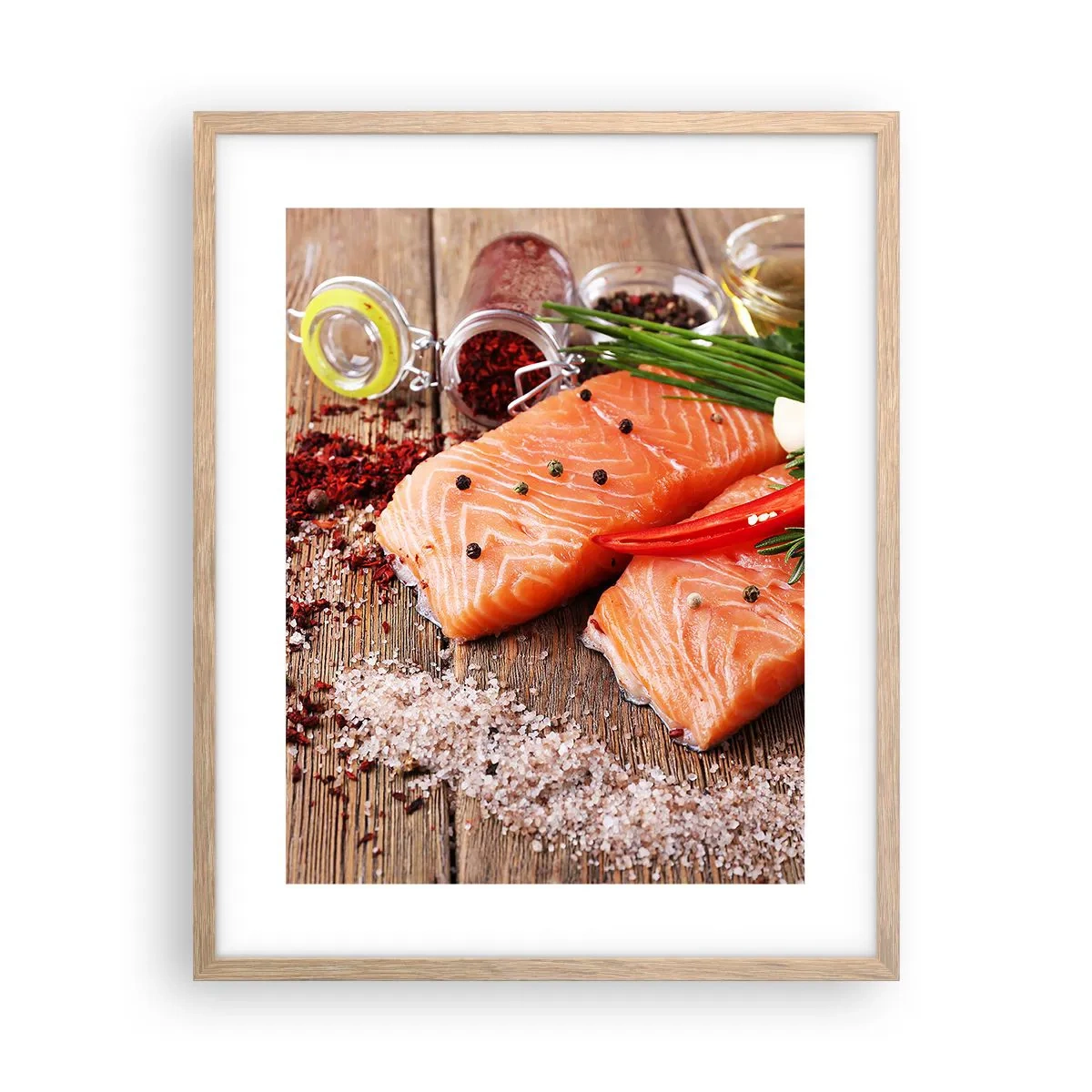 Poster in light oak frame - Norwegian Adventure in the Kitchen - 40x50 cm