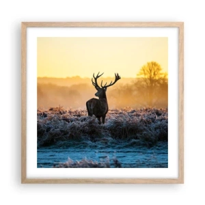 Poster in light oak frame - Crowned in Its Kingdom - 50x50 cm