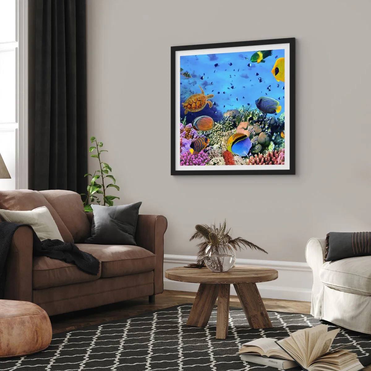 Poster in black frame - What Do We Know about Life? - 60x60 cm