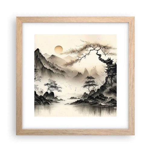Poster in light oak frame - Unique Charm of the Orient - 30x30 cm