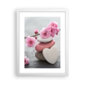 Poster in white frmae - Bliss with Cherry Blossom - 30x40 cm