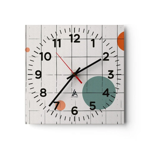 Wall clock - Clock on glass - Imprisoned. Us or Them? - 40x40 cm