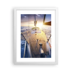 Poster in white frmae - Running on Waves - 30x40 cm