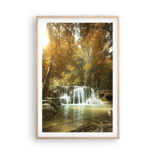 Poster in light oak frame - Park Cascade - 61x91 cm