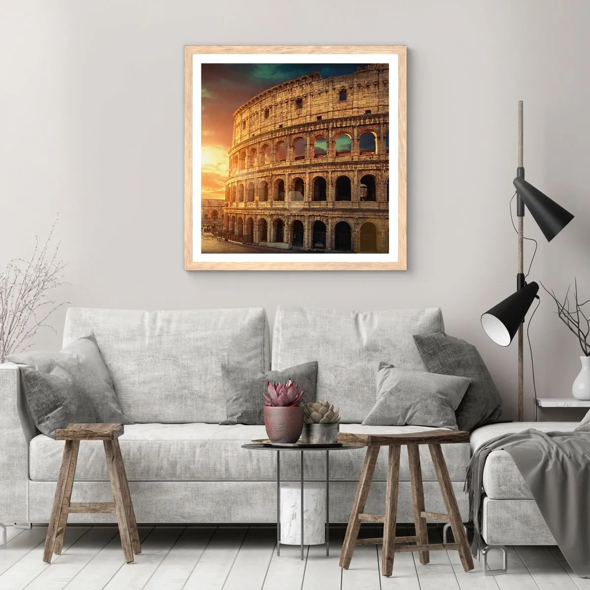 Poster in light oak frame - Colossal Impression - 40x40 cm