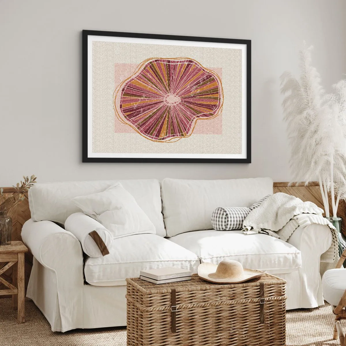 Poster in black frame - Radial Abstract - 100x70 cm