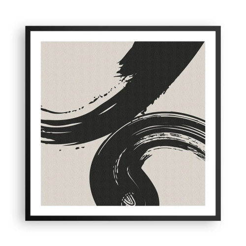 Poster in black frame - With Big Circural Strokes - 60x60 cm