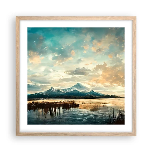 Poster in light oak frame - Under Heaven's Protection - 50x50 cm