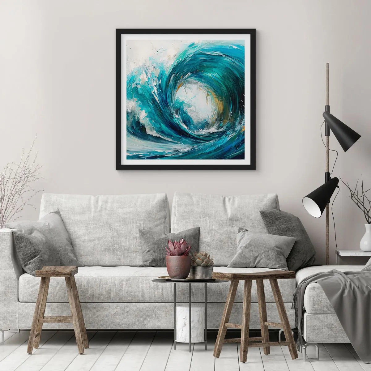 Poster in black frame - Sea Portal - 30x30 cm