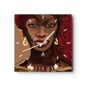 Wall clock - Clock on glass - Ebony Venus - 30x30 cm