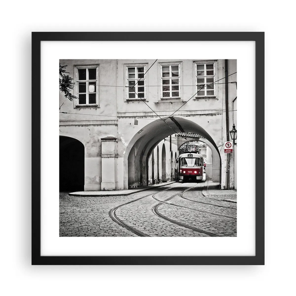 Poster in black frame - Through City Labirynth - 40x40 cm