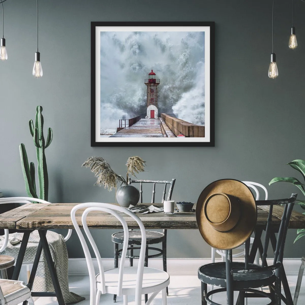 Poster in black frame - Roar of Waters, Whirr of the Wind - 50x50 cm