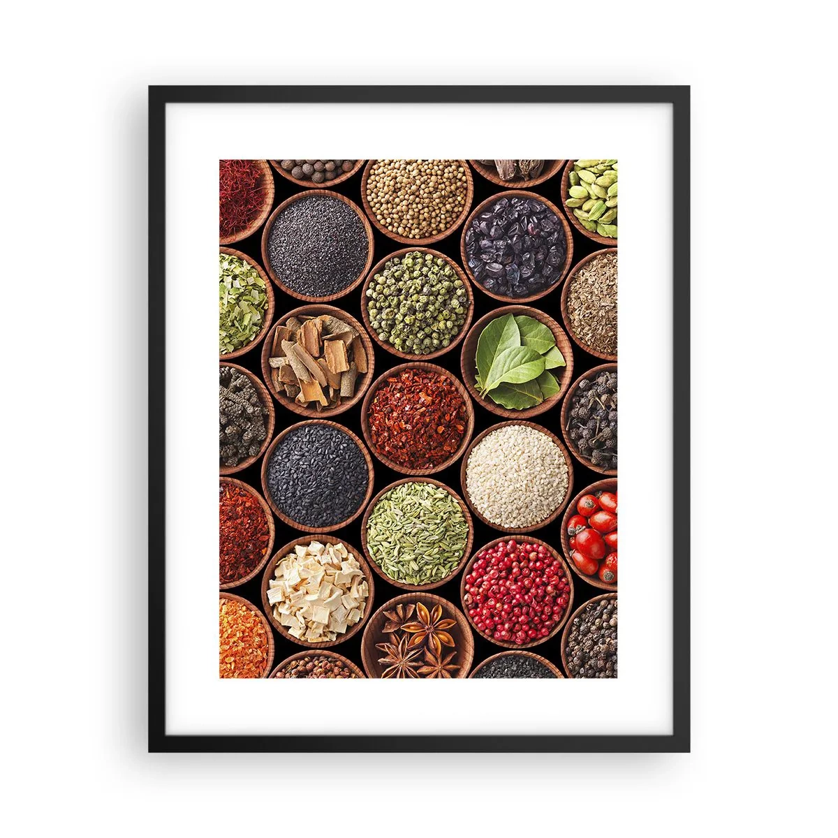 Poster in black frame - All Flavours of the World - 40x50 cm