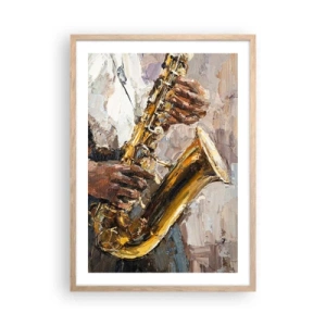 Poster in light oak frame - Time for a Solo - 50x70 cm