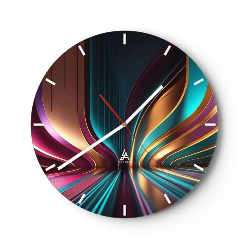 Wall clock - Clock on glass - Architecture of Light - 40x40 cm