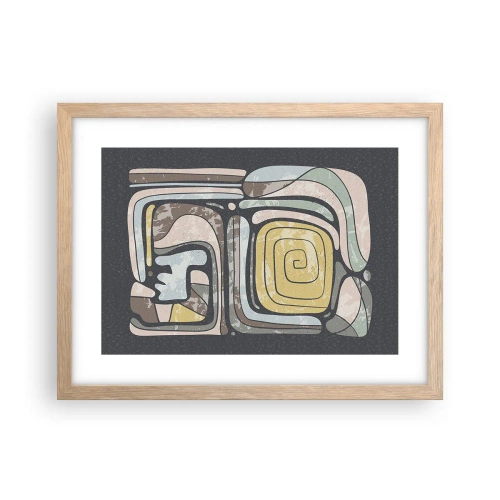 Poster in light oak frame - Abstract in Precolumbian Style  - 40x30 cm
