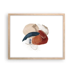 Poster in light oak frame - Oval Composition - 50x40 cm