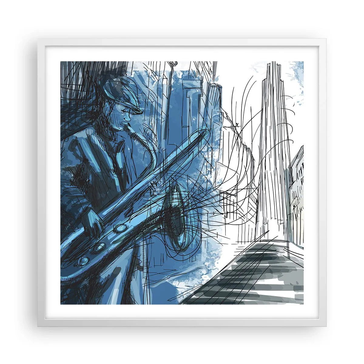 Poster in white frmae - City Rhapsody - 60x60 cm