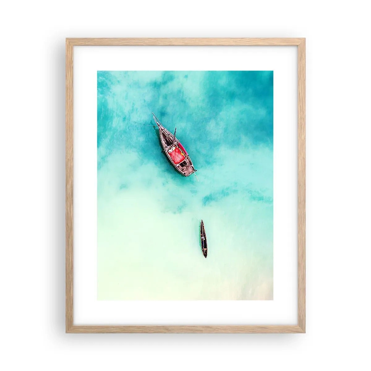 Poster in light oak frame - On the Beaches of Zanzibar, When the Tide Is High - 40x50 cm