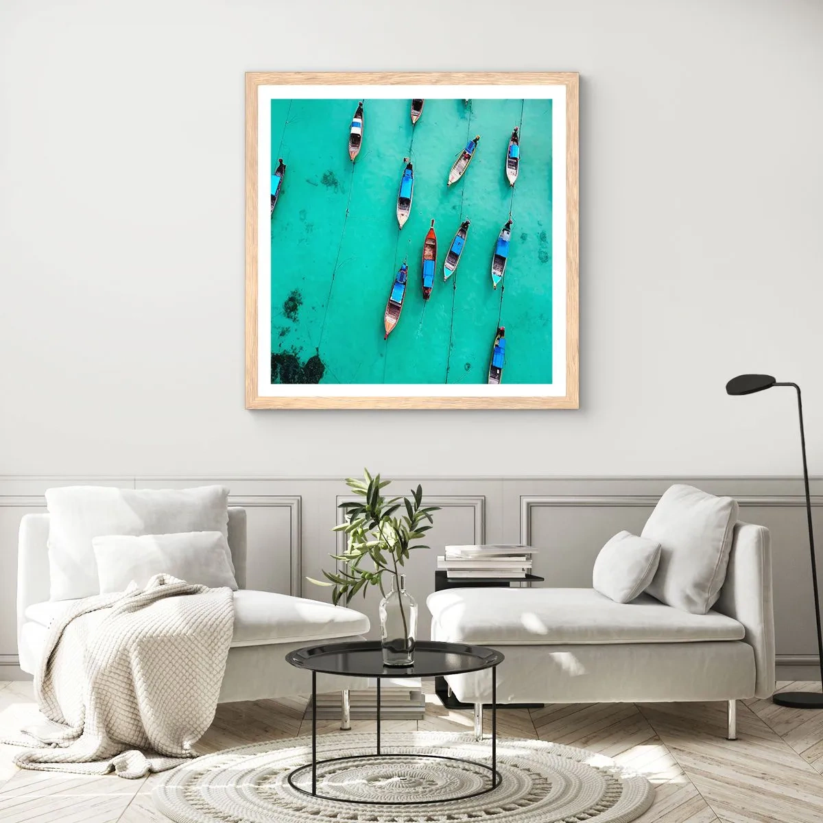 Poster in light oak frame - In Joyful Expectation - 40x40 cm