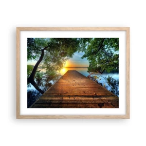 Poster in light oak frame - Don't Hurry, Sit Down - 50x40 cm