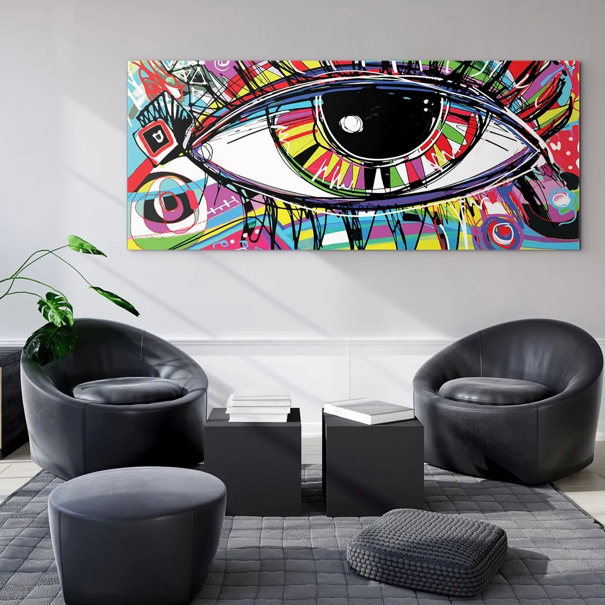 Glass picture - Colourful Eye - Colourful Soul - 100x40 cm