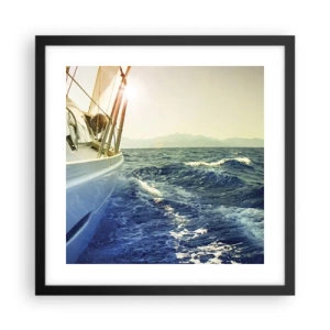 Poster in black frame - In Search of Adventure - 40x40 cm