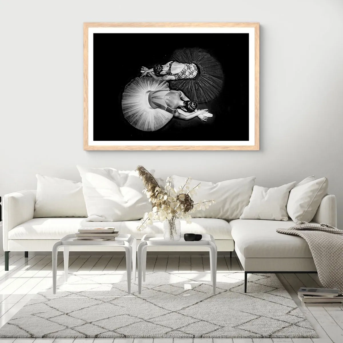 Poster in light oak frame - Yin and Yang - Ideal Balance - 100x70 cm