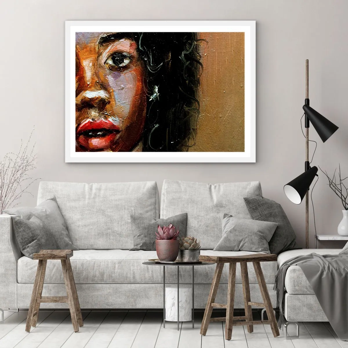 Poster in white frmae - Black and Shine - 70x50 cm