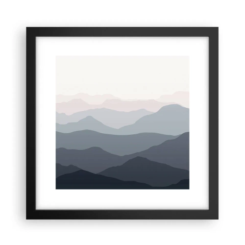 Poster in black frame - Mountain Waves - 30x30 cm