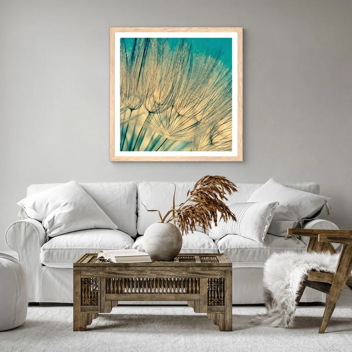 Poster in light oak frame - Waiting for the Wind - 60x60 cm