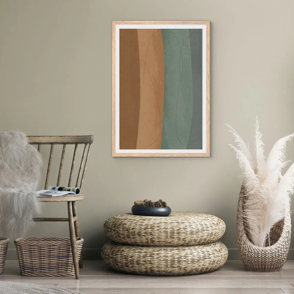 Poster in light oak frame - Horizontal Compostion - 50x70 cm