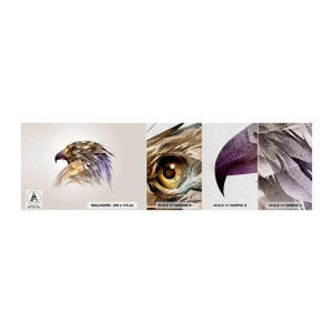 Photo Wallpaper Sample Premium Canvas - Portrait of a Warrior - Abstraction, Eagle, Bird - 100x30 cm