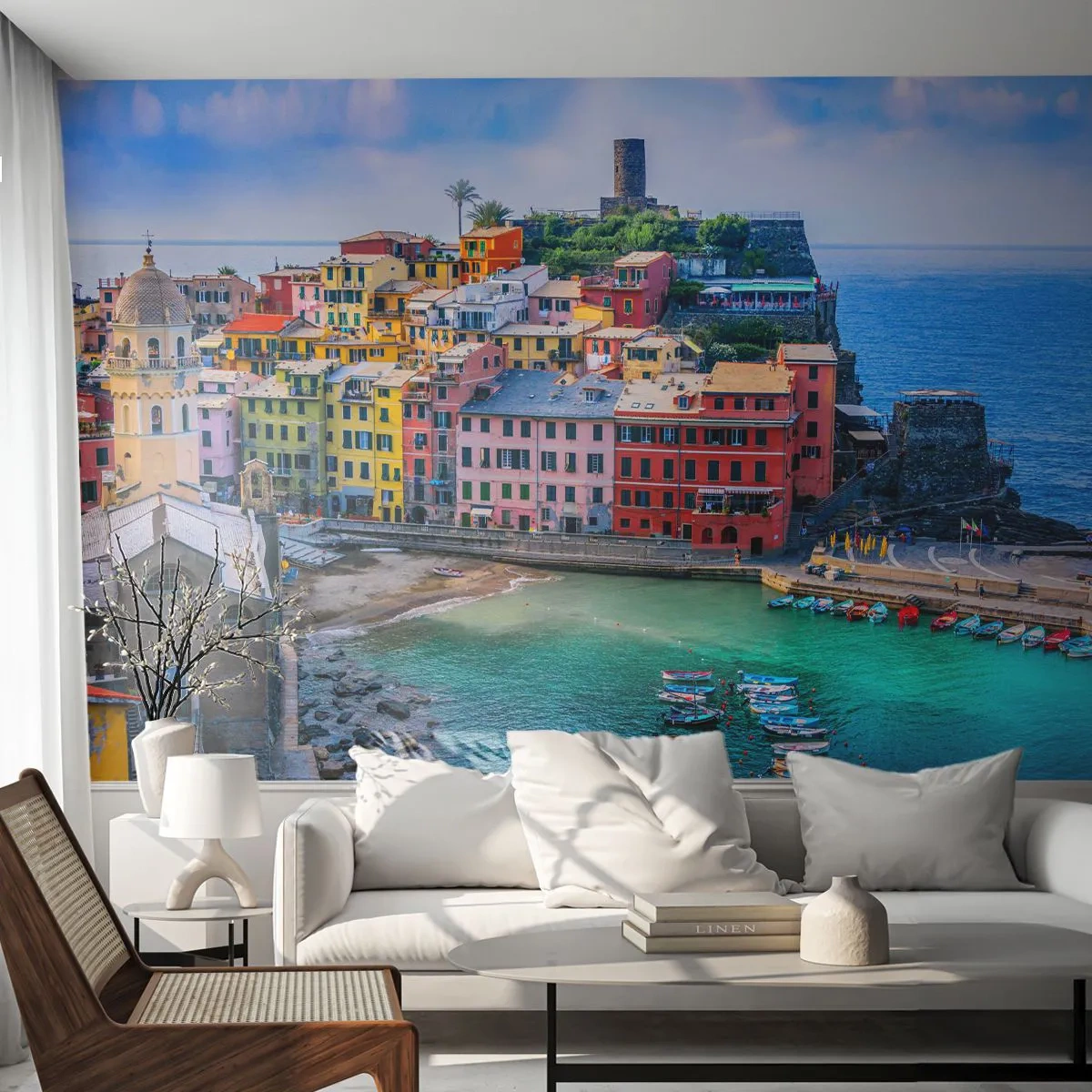 Photo Wallpaper Standard Eco - Magical Mediterranean Town - Liguria, City, Italy - 300x210 cm
