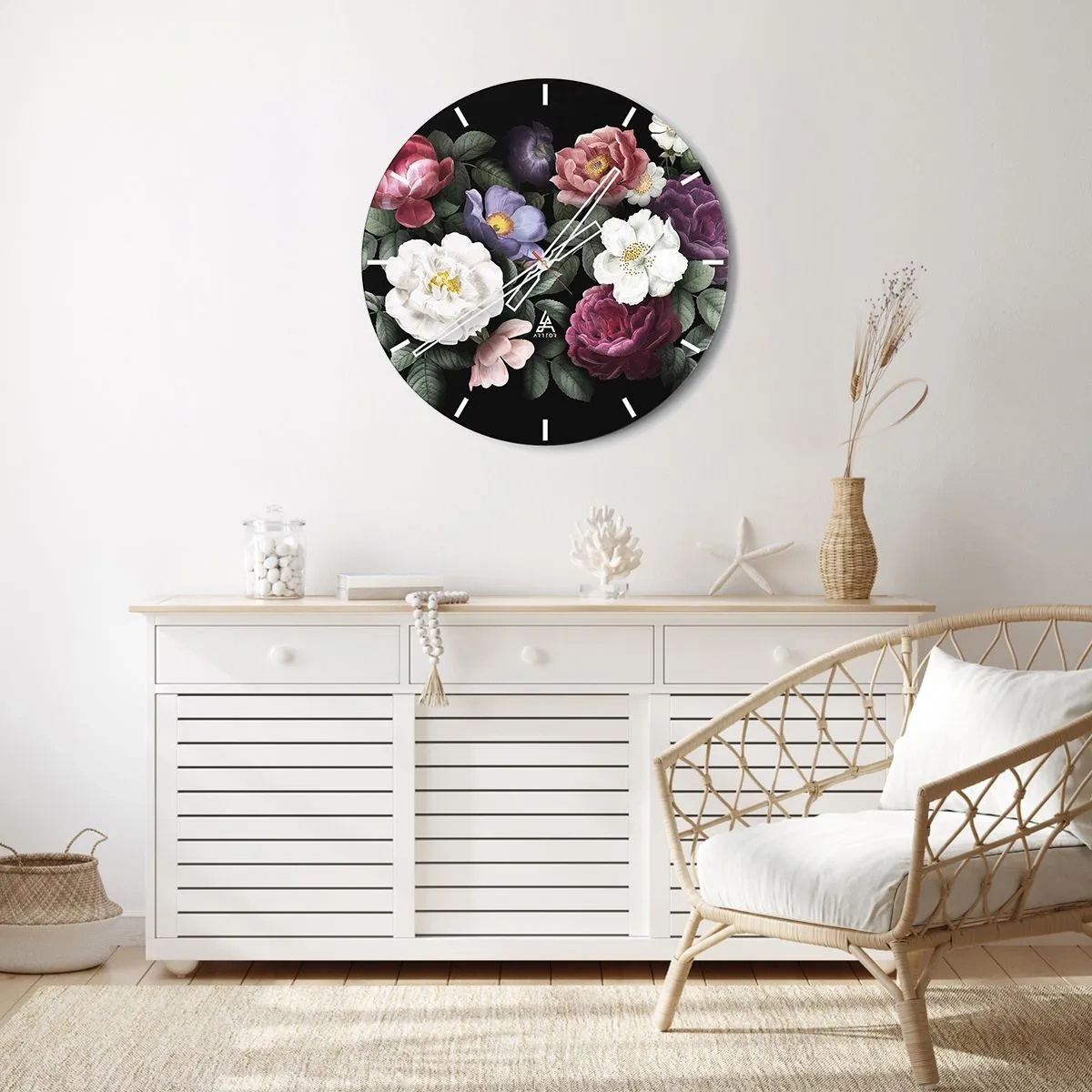 Wall clock - Clock on glass - From an English Garden - 40x40 cm