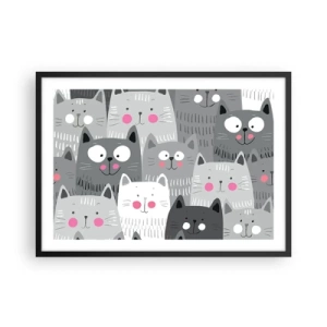 Poster in black frame - Cat's World - 70x50 cm