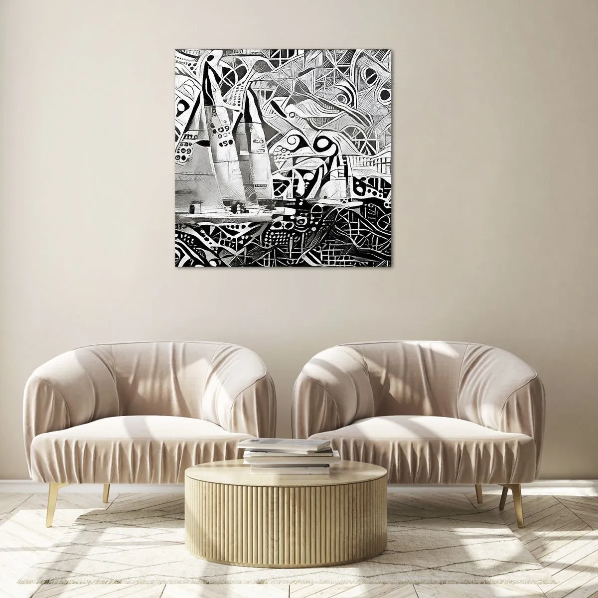 Glass picture - Between Waves - 30x30 cm