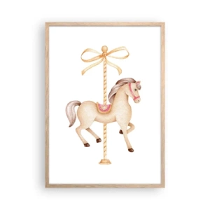 Poster in light oak frame - Graceful Trot - 50x70 cm