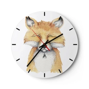 Wall clock - Clock on glass - Fox Moods - 40x40 cm