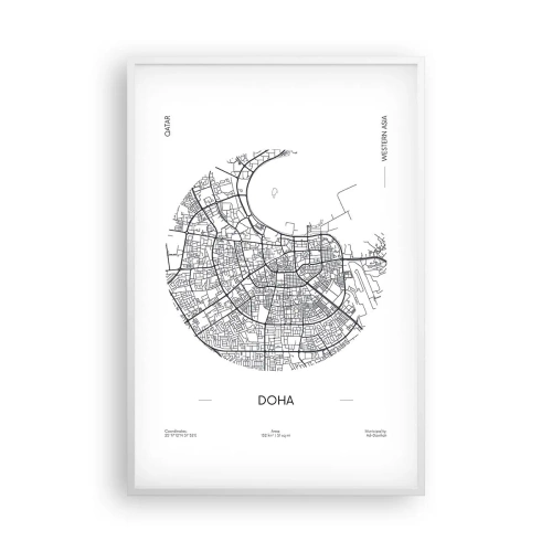 Poster in white frmae - Anatomy of Doha - 61x91 cm