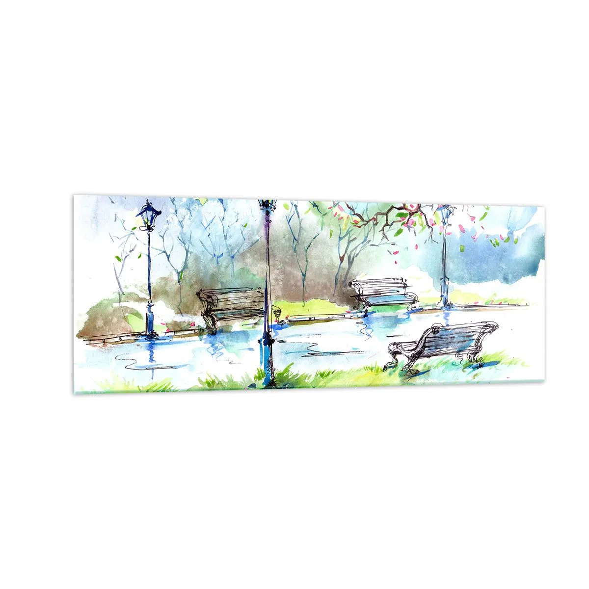 Glass picture - Charm of Park Silence - 140x50 cm