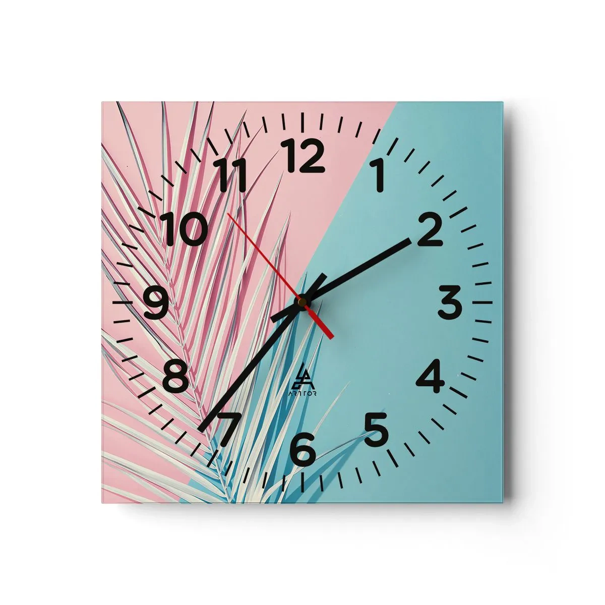 Wall clock - Clock on glass - Tropical impression - 30x30 cm