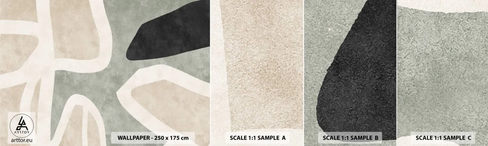 Photo Wallpaper Sample Standard Eco - Composition with a Black Motif - Abstraction, Minimalism, Modern Art - 100x30 cm